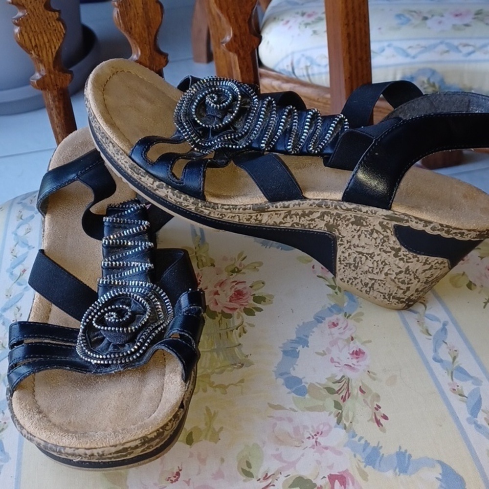 Rieker Slingback Wedge Sandal Size EU 42 US 9 - 9.5
